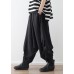 New summer cotton linen flower folds literary wide leg pants