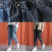 women new fall black gray cotton loose pants casual elastic waist jeans