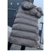 women trendy plus size winter jacket overcoat gray hooded zippered women parka