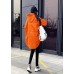 New orange duck down coat plus size womens parka hooded zippered Elegant coats