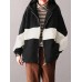 Women Plush Comfortable Patchwork Casual Side Pockets All Match Hoodie