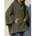 Women Loose Sloid European Daily Wide Sleeve Autumn Sweatshirt with Hood