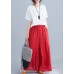 Summer ethnic wide-leg pants loose casual red trousers