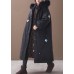 Casual trendy plus size winter coats black hooded thick zippered winter coats