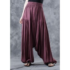 women red linen Cinched pants plus size women harem pants