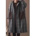 diy patchwork pockets fine hooded maxi coat green plaid tunic jackets