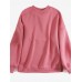 Women Solid Color Thick Round Neck Puff Sleeve Narrow Cuff Long Sleeve Pullover Sweatshirt