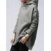 Hooded Casual Loose Long Turn  Down  Collar Solid Color Sweatshirts for Women