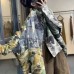 thick prints outwear plus size clothing snow jackets patchwork v neck overcoat