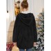 Women Fluffy Solid Full Zipper Hood Side Pocket Long Sleeve Warm Casual Hooded Sweatshirts