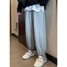 2019 winter casual beam gray pants plus size elastic waist harem pants