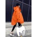 New orange duck down coat plus size womens parka hooded zippered Elegant coats