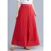 Summer ethnic wide-leg pants loose casual red trousers