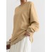 Women Solid Classic Loose Fit Puff Sleeve Dropped Shoulder Sweatshirt