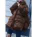 women Loose fitting snow jackets Jackets chocolate hooded zippered goose Down coat