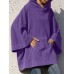 Women Loose Sloid European Daily Wide Sleeve Autumn Sweatshirt with Hood