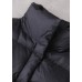 thick black women parka oversized down jacket sleeveless stand collar winter short outwear