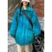 Chic Blue Button Pockets Casual Winter Cotton Coat