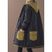 Style patchwork Fine Long coats design Chinese Button yellow hooded coats